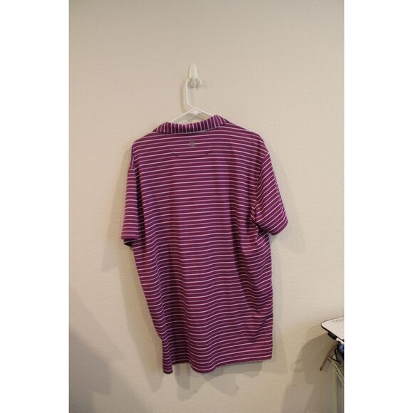 Rule 18 Bobby Jones purple and while strip golf polo shirt size xlarge - Picture 2 of 6